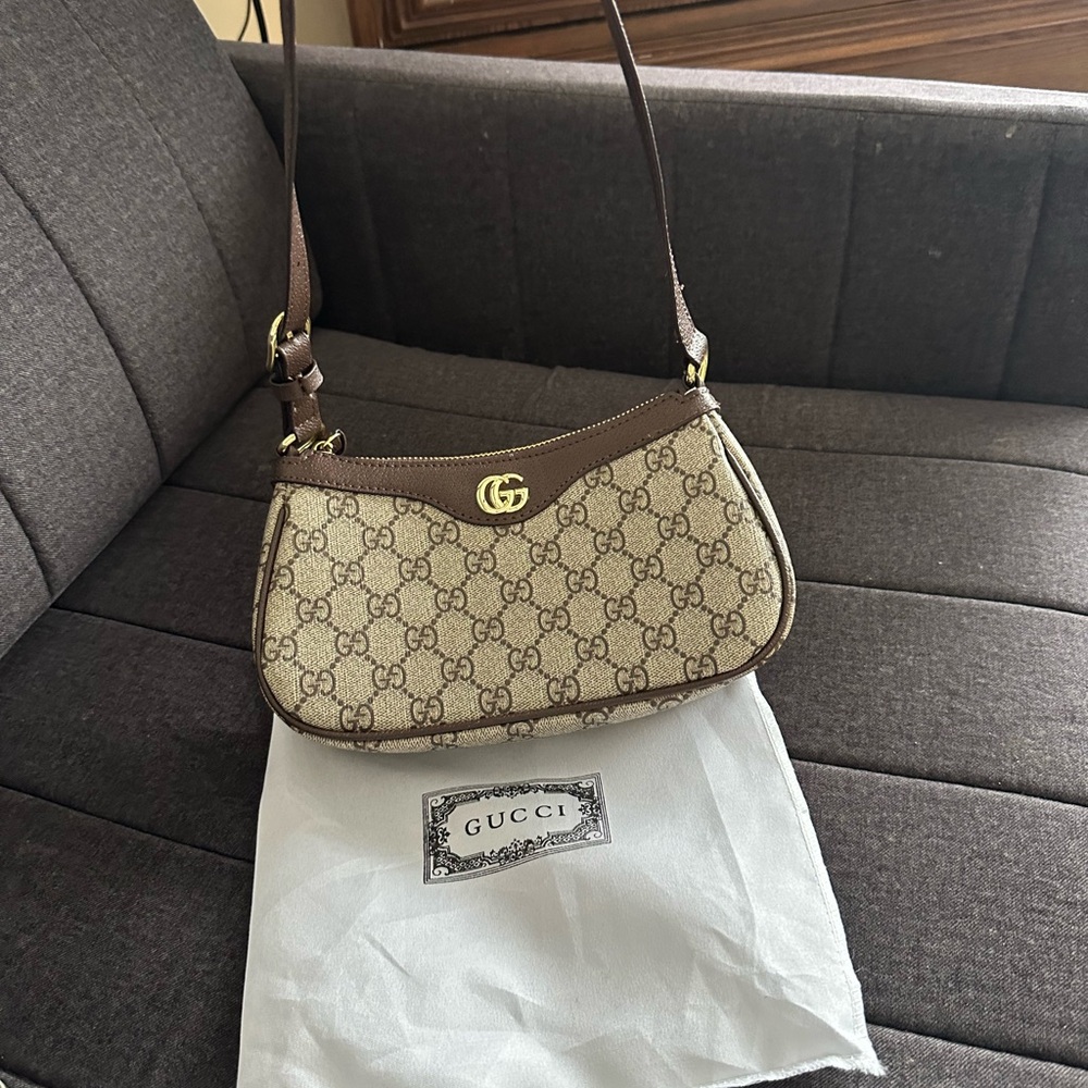 Brown and Cream Women's Bag